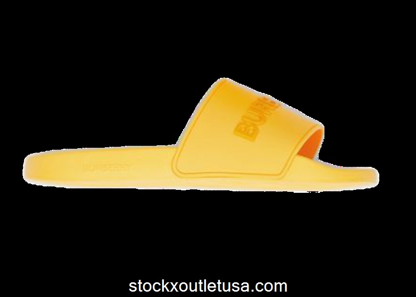 Outlet Burberry Embossed Logo Slides Yellow 80436901