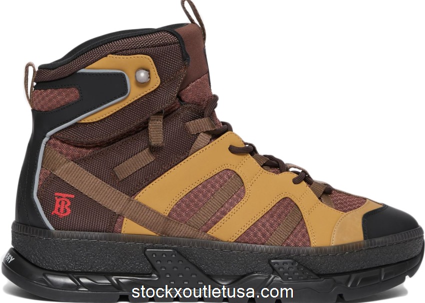 Outlet Burberry Mesh Nubuck Union Dark Tan High 80134081