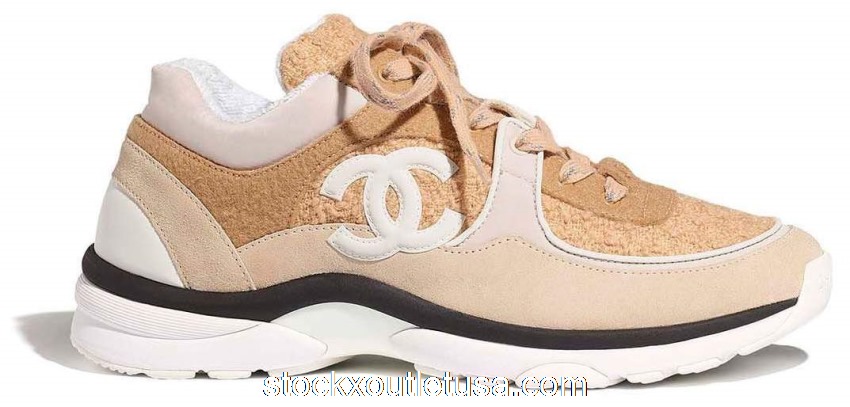 Outlet Chanel Low Top Trainer CC Beige Wool (W)