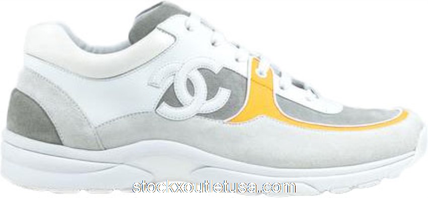 Outlet Chanel Low Top Trainer CC White Orange
