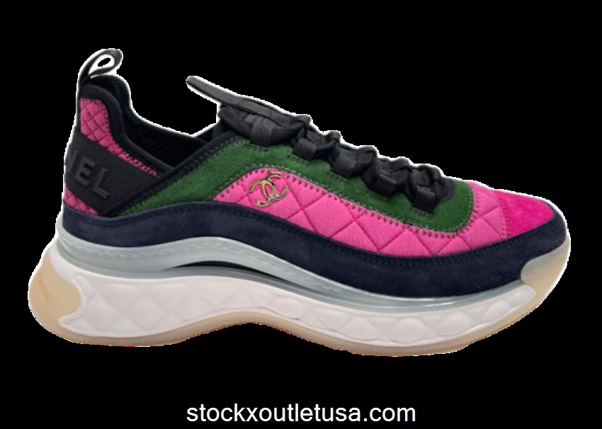 Outlet Chanel Low Top Trainer Pink Green G38501 Y55619 K3544