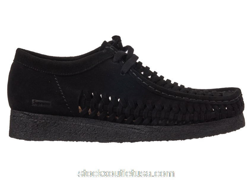 Outlet Clarks Originals Woven Wallabee Supreme Black