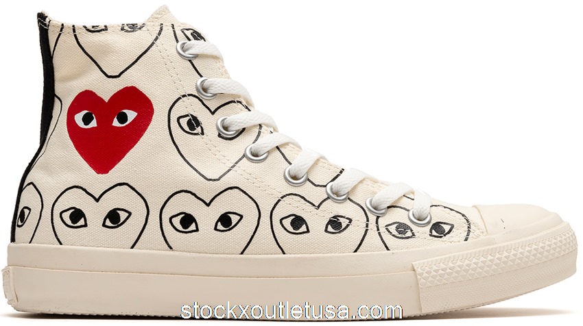 Outlet Converse Chuck Taylor All-Star 70 Hi Comme des Garcons Play All-Over Natural