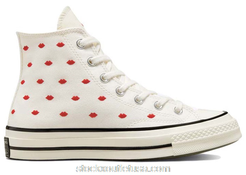 Outlet Converse Chuck Taylor All-Star 70 Hi Embroidered Lips Vintage White A01601C