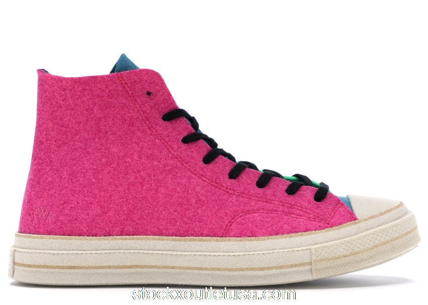 Outlet Converse Chuck Taylor All-Star 70 Hi JW Anderson Felt Fuchsia Purple Island Green 162843C