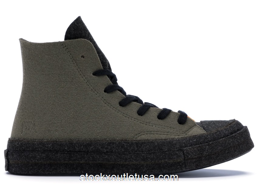 Outlet Converse Chuck Taylor All-Star 70 Hi JW Anderson Felt Stone Grey Flame Orange 162953C