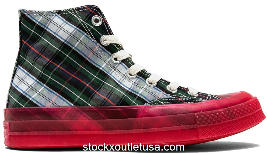 Outlet Converse Chuck Taylor All-Star 70 Hi Plaid Translucent Midsole Red 163324C