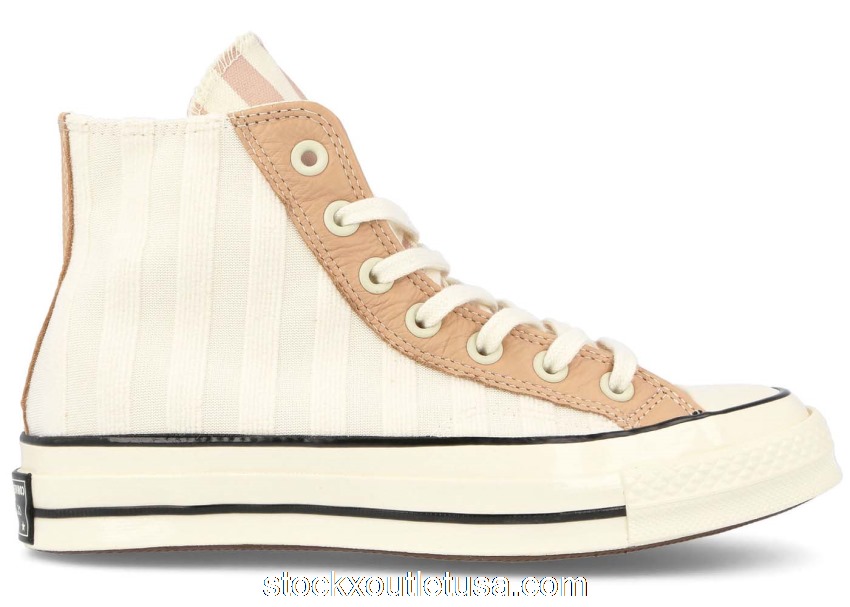 Outlet Converse Chuck Taylor All-Star 70 Hi Striped Terry Cloth Egret Pink Clay (W) 572701C