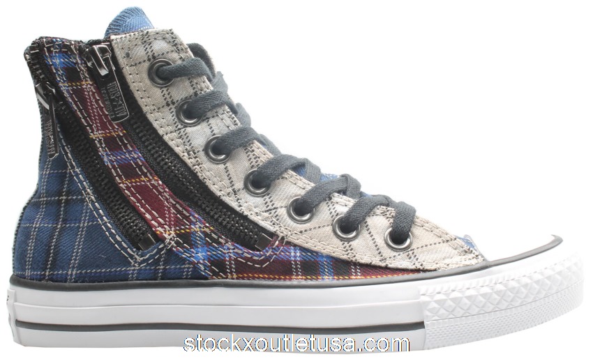 Outlet Converse Chuck Taylor All-Star Double Zip Hi Red Blue Plaid (W) 549575C