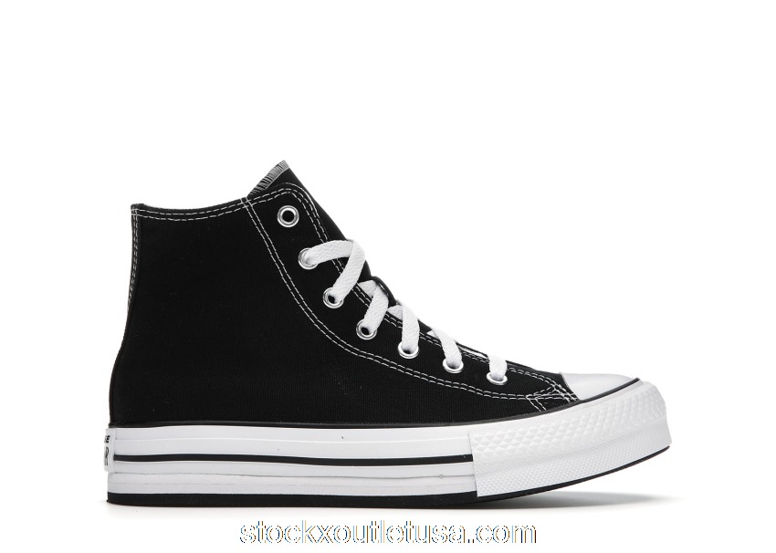 Outlet Converse Chuck Taylor All-Star EVA Lift Platform Hi Black White (GS) 671107C
