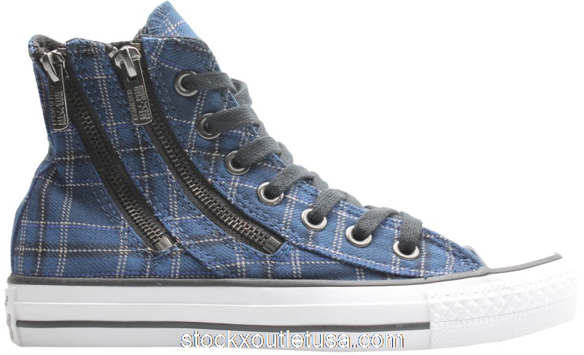 Outlet Converse Chuck Taylor All-Star Hi Double Zip Blue Plaid (W) 549573C