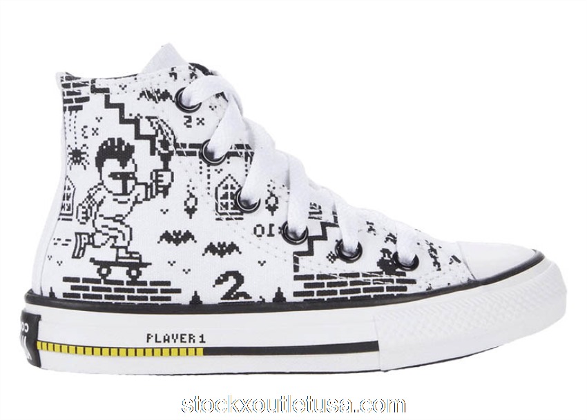 Outlet Converse Chuck Taylor All-Star Hi Gamer White (GS) 670211F