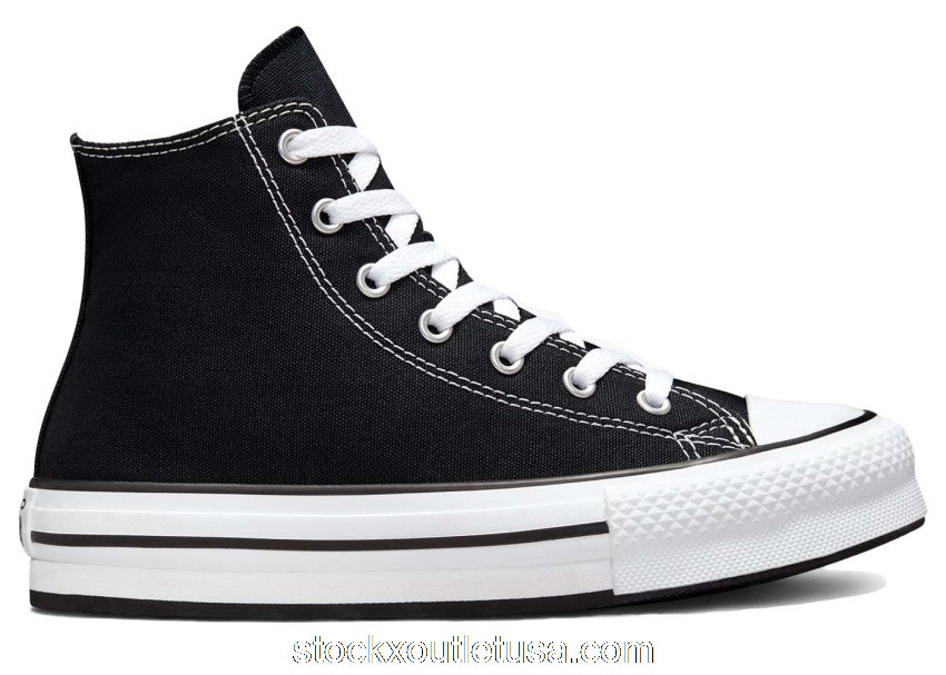Outlet Converse Chuck Taylor All-Star Hi Lift Platform Black (GS) 272855F