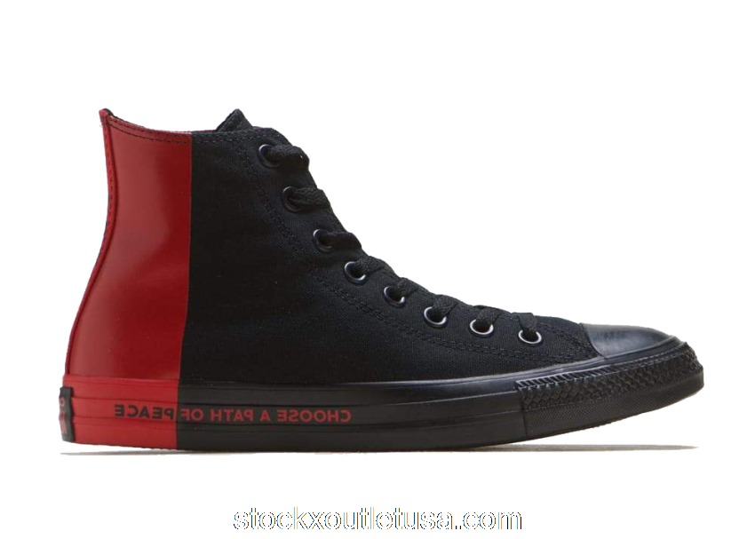 Outlet Converse Chuck Taylor All-Star Hi Seek Peace Black Red 166534F