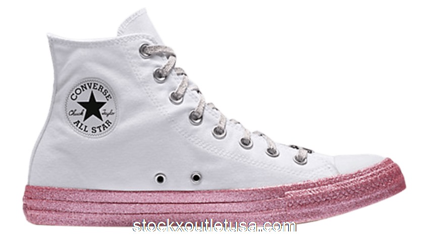 Outlet Converse Chuck Taylor All-Star High Miley Cyrus White Pink 162239C
