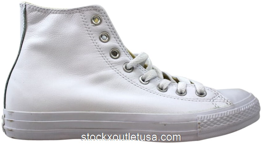 Outlet Converse Chuck Taylor All-Star Leather Hi White Monochrome 1T406