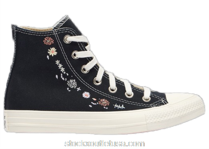 Outlet Converse Chuck Taylor All-Star Lift Hi Black Floral Embroidery (W) A01592C