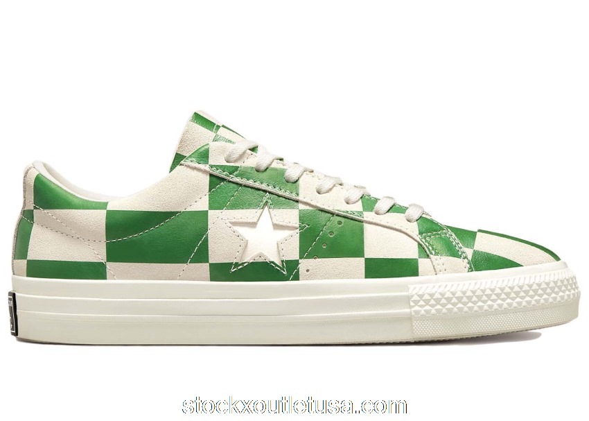 Outlet Converse One Star Ox Blocked Warped Board Green 172353C