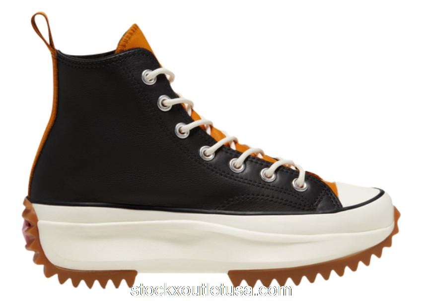 Outlet Converse Run Star Hike Hi Leather Black Saffron (W) 568649C