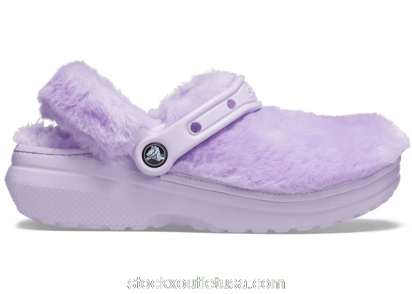 Outlet Crocs Classic Clog Fur Sure Lavender