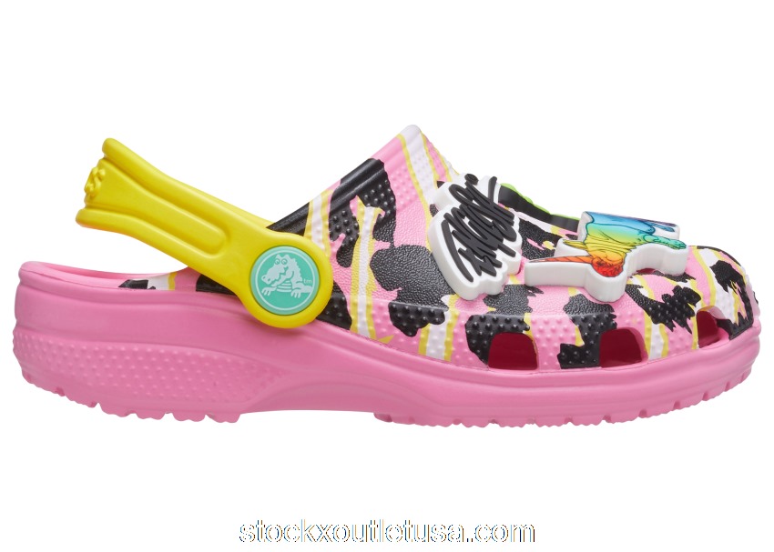 Outlet Crocs Classic Clog Ron English Party Animals Cheetah Pink (GS)