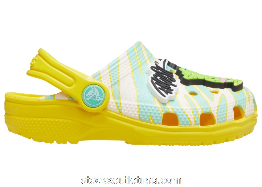 Outlet Crocs Classic Clog Ron English Party Animals Zebra Yellow (TD)