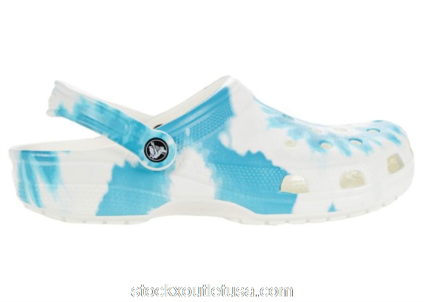 Outlet Crocs Classic Clog Tie Dye Digital Aqua