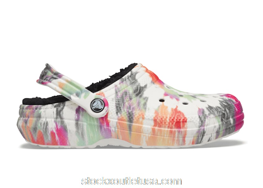 Outlet Crocs Classic Tie-Dye Lined Clog Black Multi