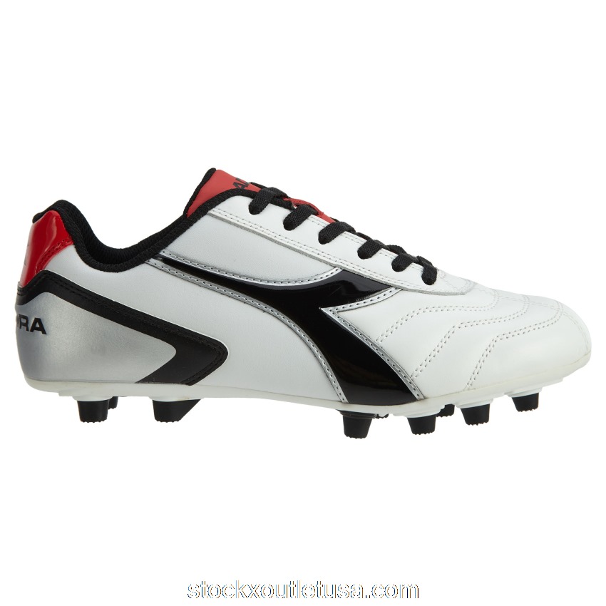 Outlet Diadora Capitano Lt Md Soccer Cleat White Black Red 714014
