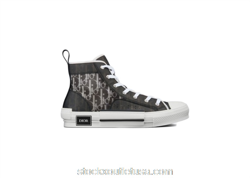Outlet Dior B23 High Black White Oblique 3SH118YJP_H961