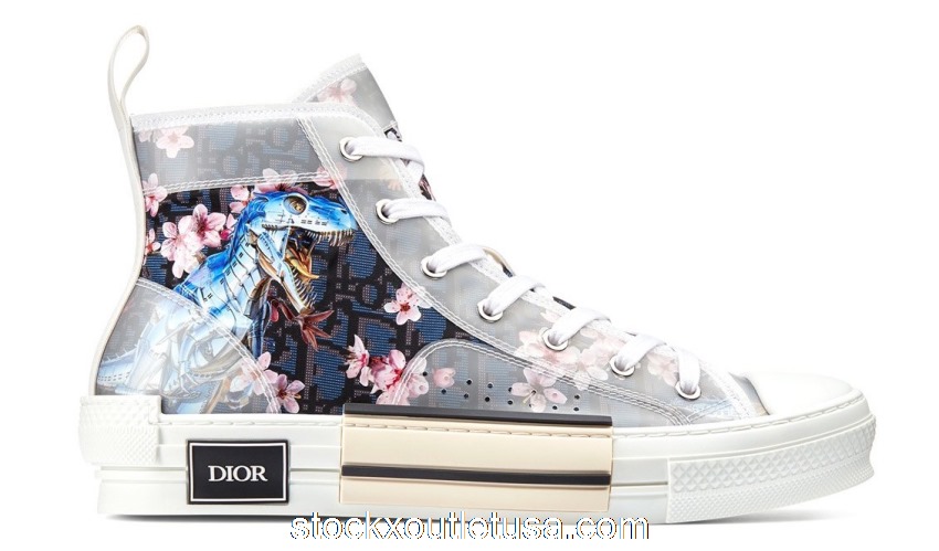 Outlet Dior B23 High Canvas Sorayama Dinosaur Navy 3SH118YQC_H563
