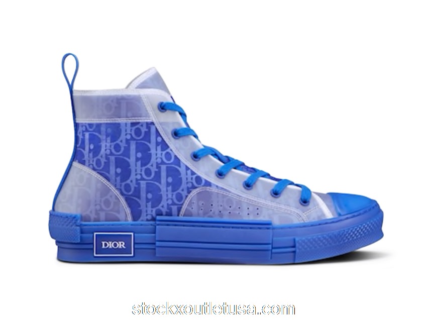 Outlet Dior B23 High Top Blue Dior Oblique Canvas 3SH118ZMK_H561
