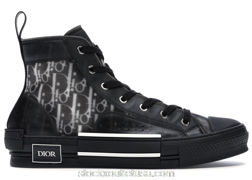 Outlet Dior B23 High Top Canvas Oblique Black 3SH118YJP_H960