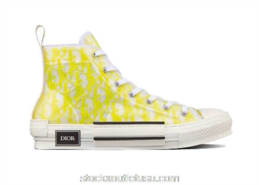Outlet Dior B23 High Top White Yellow Oblique 3SH118YNT H160