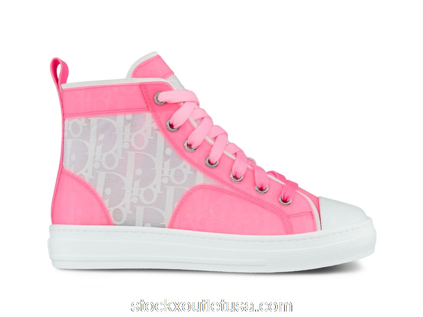 Outlet Dior B23 High White Fluorescent Pink Dior Oblique (Kids) 2WBS11SHOH_Y360