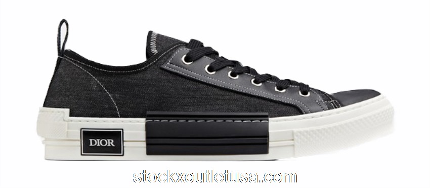 Outlet Dior B23 Low Black Denim 3SN239YIV_H960