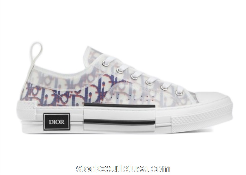Outlet Dior B23 Low Top Red Blue Oblique 3SN249YTG_H563