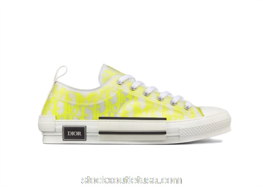 Outlet Dior B23 Low White Yellow Oblique 3SN249YNT_H160