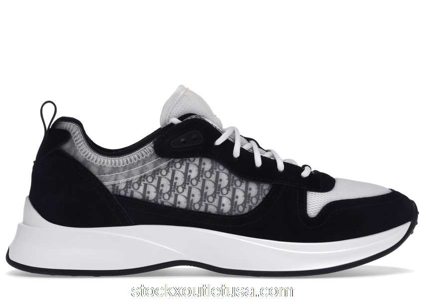 Outlet Dior B25 Oblique Runner Sneaker Black Suede 3SN259YUH_H960