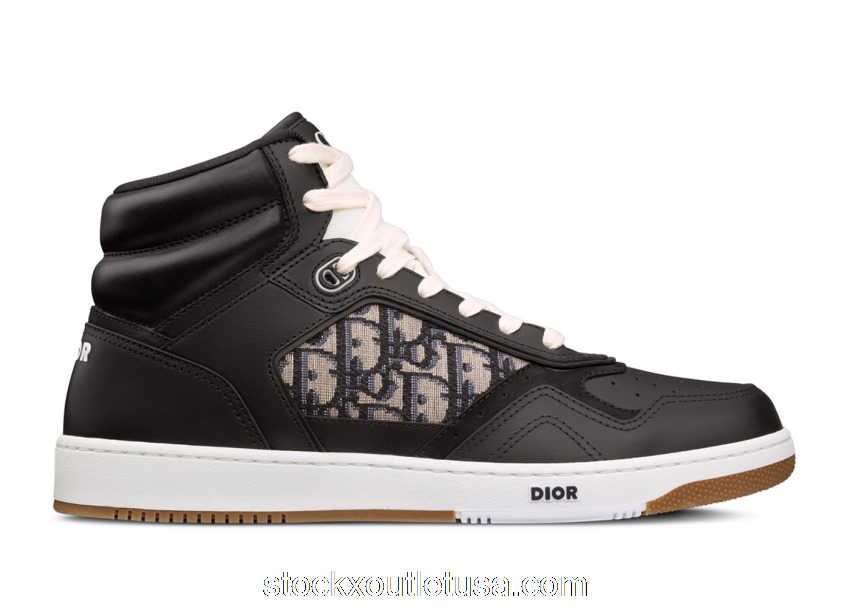 Outlet Dior B27 High-Top Black Beige Black Dior Oblique Jacquard 3SH133ZIR_H965