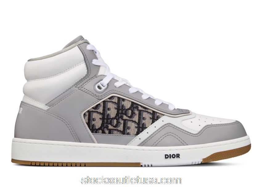 Outlet Dior B27 High-Top Gray White Beige Black Dior Oblique Jacquard 3SH133ZIR_H165