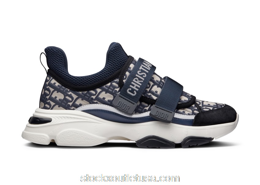 Outlet Dior D-Wonder Low Deep Blue White Dior Oblique Technical Fabric (W) KCK299OBY_S56B
