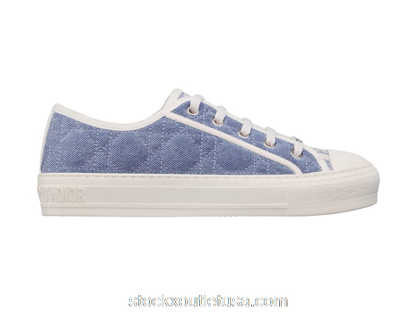 Outlet Dior Walk'N'Dior Low Top Blue Faded Cannage Embroidered Denim (W) KCK281CQR_S17N