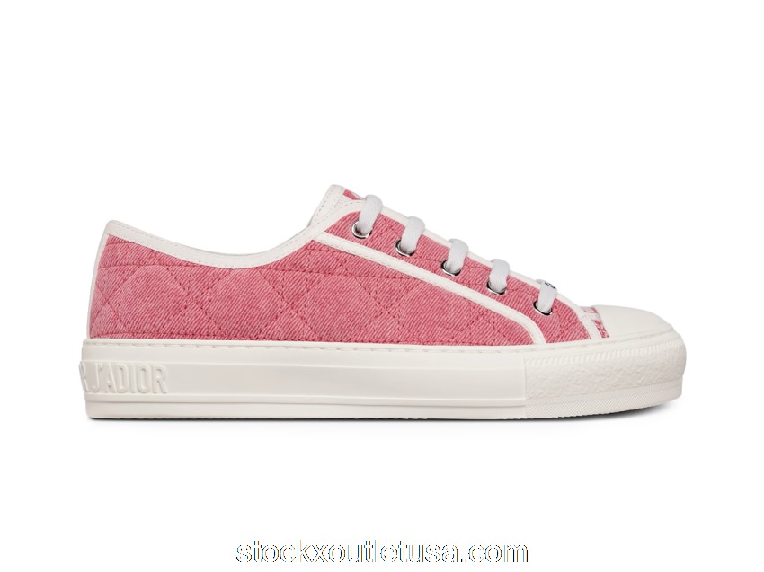 Outlet Dior Walk'N'Dior Low Top Pink Faded Cannage Embroidered Denim (W) KCK281CQR_S59P