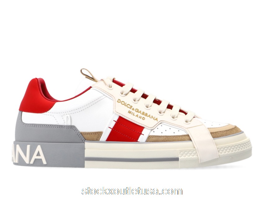 Outlet Dolce & Gabbana Custom 2.Zero Low Beige White Grey Red CS1863 AO754 8K703