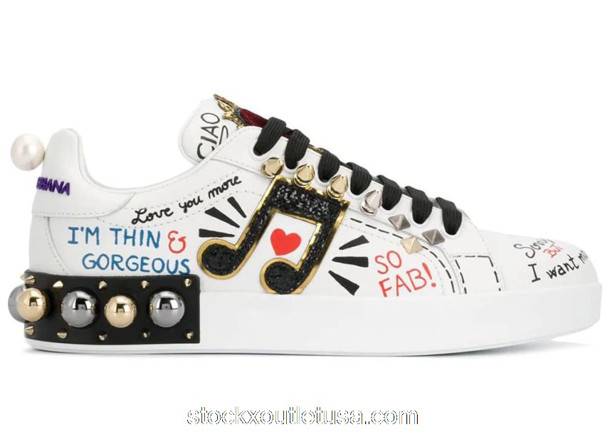 Outlet Dolce & Gabbana Portofino Applique White Music Note (W) CK0151AH0768S534