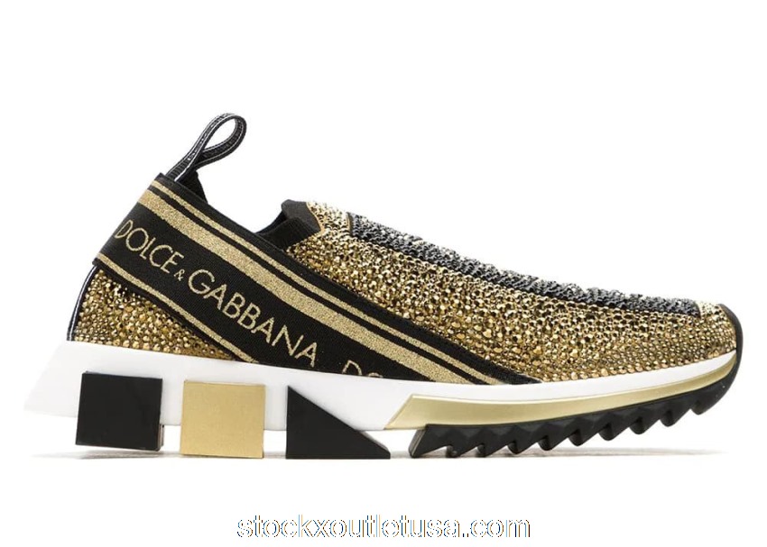 Outlet Dolce & Gabbana Sorrento Slip On Gold Crystal (W) CK1644AZ293
