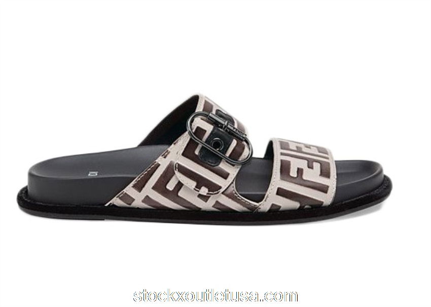Outlet Fendi FF Double Band Slide White (W) 8X6749A5JXF172B