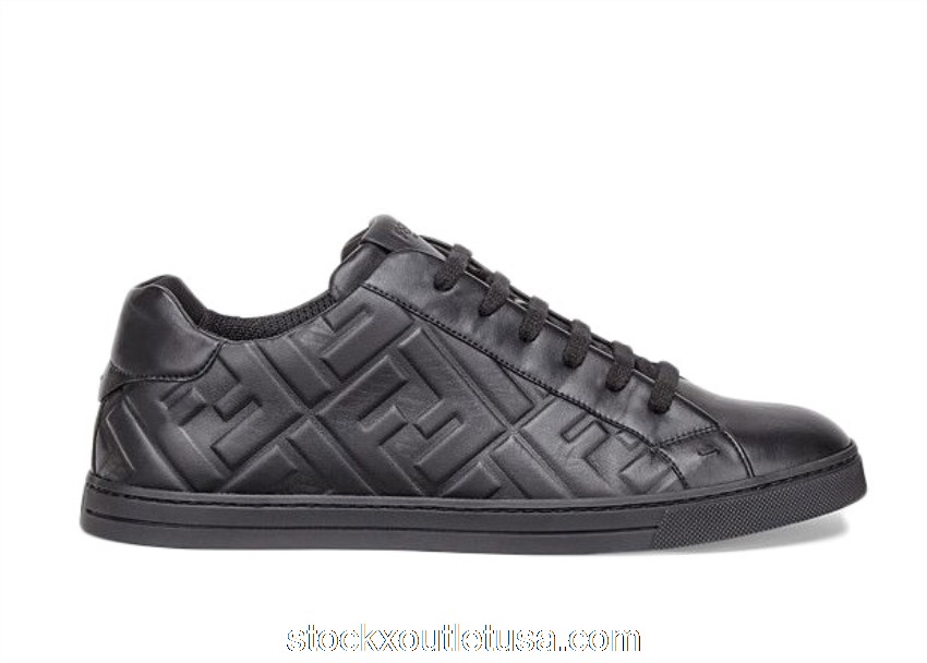 Outlet Fendi Leather Low Top Triple Black 7E1374ABNSF0ABB