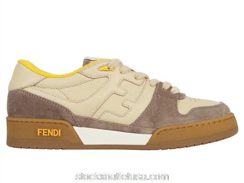Outlet Fendi Match Low Tops Beige Gum Yellow (W) 8E8252 AHH2 F1FHU